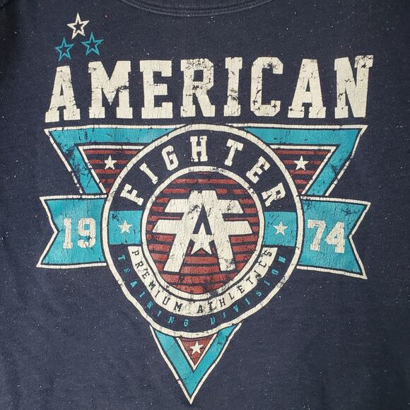 American Fighter Womens Blue Cut Out Crewneck Long Sleeve Sweatshirt Size XL - Picture 8 of 8